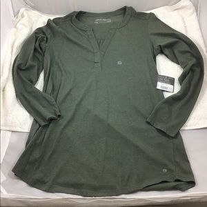 NWT Eddie Bauer Green Split Neck Tunic Size SMALL